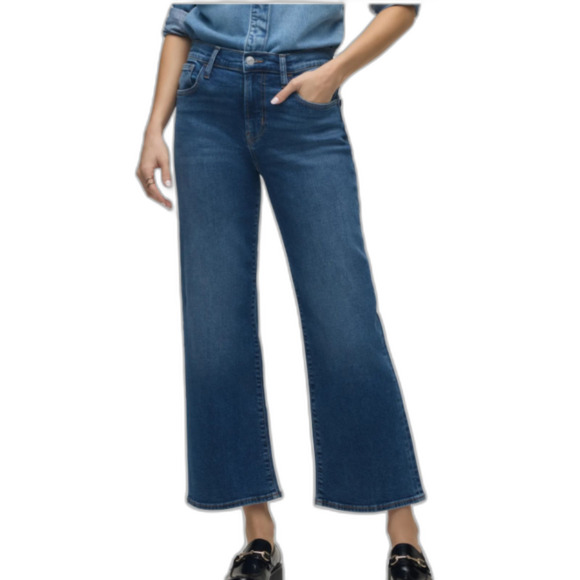 Hudson Rosalie High-Rise Wide Leg Ankle Jean in Callisto (Blue), Sz 27 - Picture 1 of 13